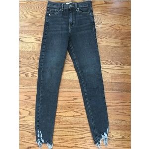 Topshop Jamie Skinny Jeans with Frayed Hem Cuffs
